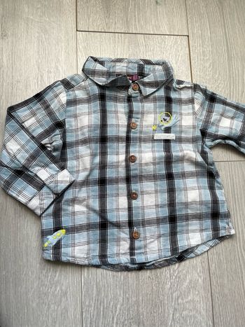 Chemise bleue à carreaux sergent Major 12 mois