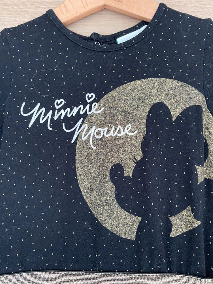 Robe Minnie noire et doré pailleté. Idéal fêtes. 36 mois - photo numéro 2