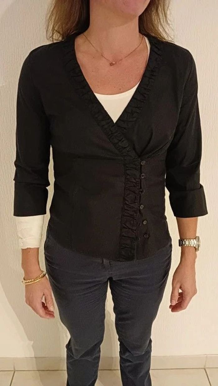 chemise 3/4 noire camaieu M