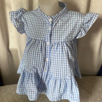 Joli haut Vichy bleu clair taille L