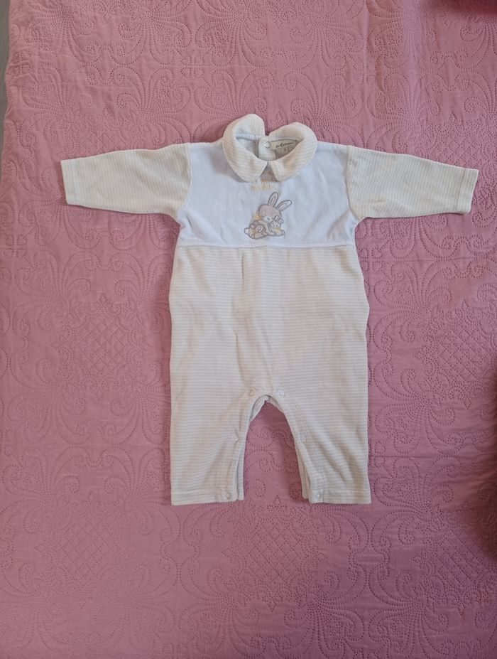 Pyjama velour jaune bébé Taille 3 mois 60 cm in extenso