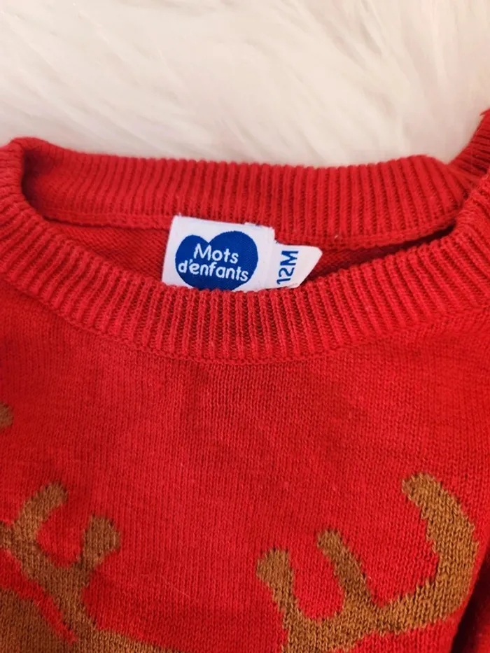 Pull renne 12 mois mots d'enfants - photo numéro 3