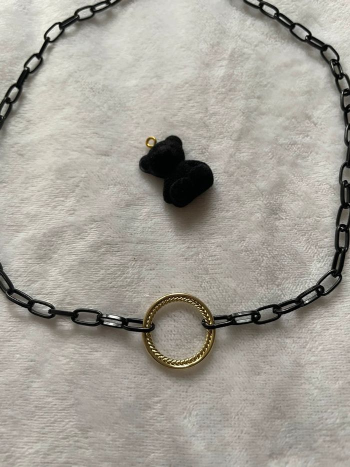 Collier en maille avec anneau et ourson - photo numéro 2
