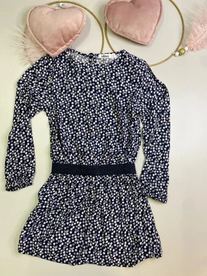 Robe fille - fleurs - Gémo - bleue - Taille 3 ans - photo numéro 4