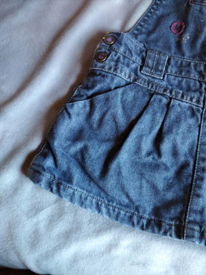 Robe jeans doublée style salopette Fille 12 mois Sergent Major 100% coton - photo numéro 5