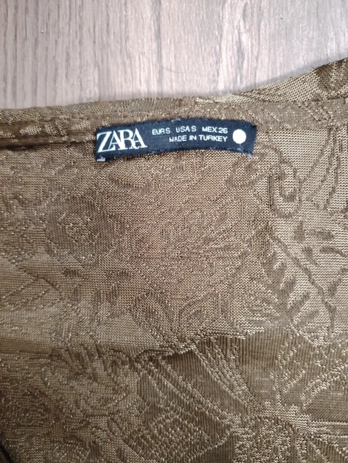 Blouse Zara à volants  jacquard - photo numéro 3