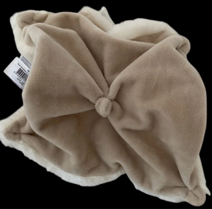 ❤️B5561 Doudou Plat Mouchoir lapin blanc Beige Les Flocons Baby Nat Babynat - photo numéro 3
