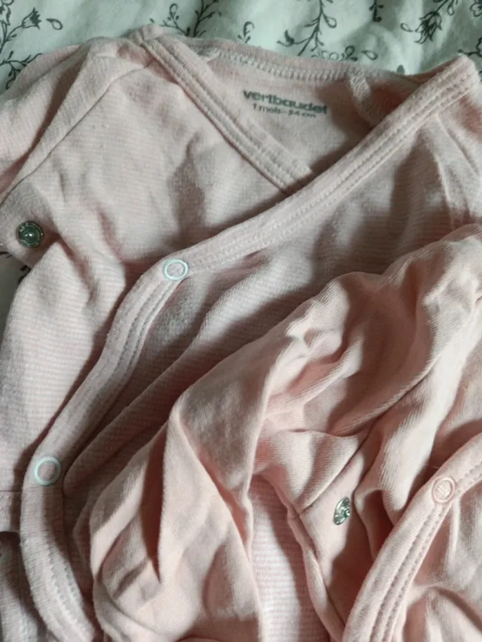 Lot de 2 bodies Vertbaudet roses 54cm - photo numéro 3