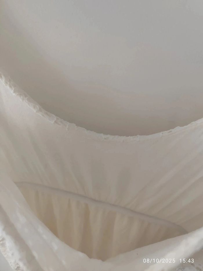 Vestido corto básico blanco con encaje talla S/M, Vintage - photo numéro 4