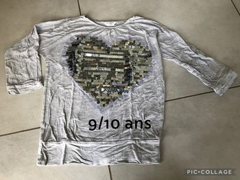T-shirt sequins 9/10 ans