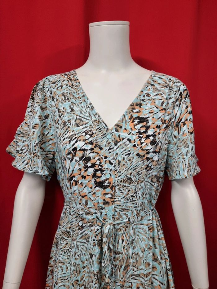 ICHI robe fluide de jour * taille 38 * turquoise - photo numéro 2