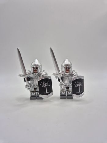 Figurines type lego 2 guerriers de minas tirith du gondor seigneur des anneaux / hobbit