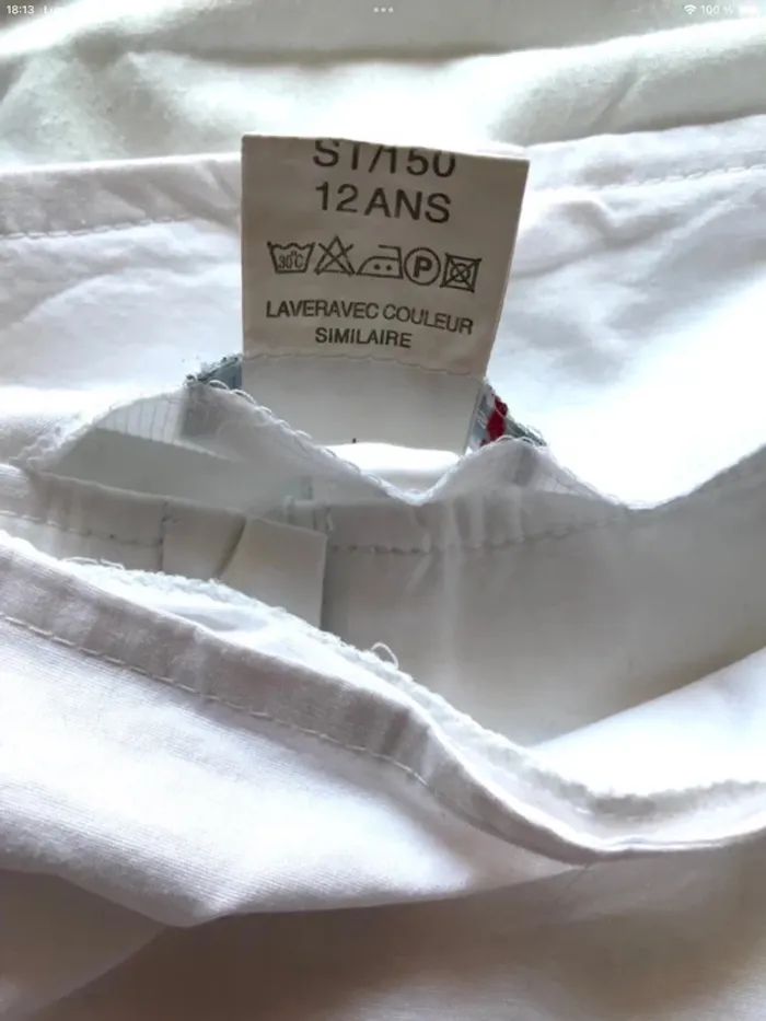 Pantalon large blanc Fashion Express 12 ans avec papillon orange sur le côté - photo numéro 7