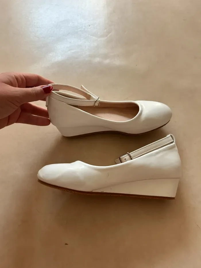 Chaussure blanche compense fille taille 30 chaussea - photo numéro 3