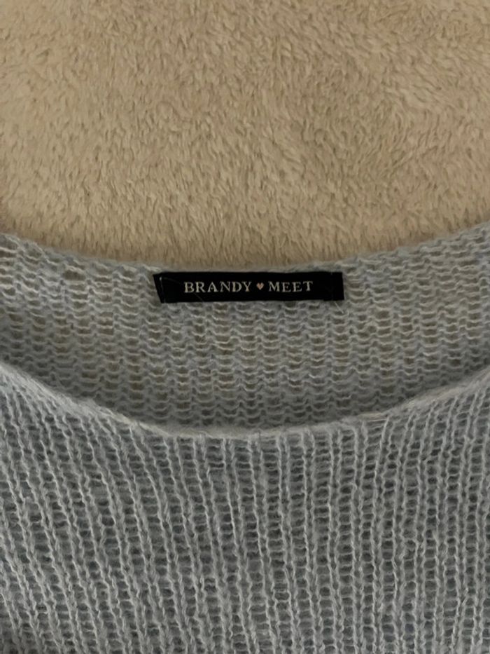 pull bleu maille transparent dupe brandymelville - photo numéro 2