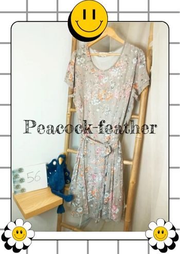 Robe beige fleurie afibel 56 neuve