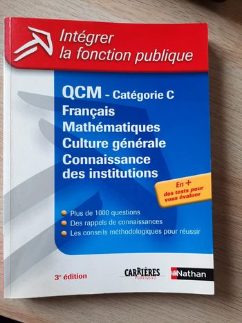 Livre QCM "Intégrer la fonction publique" Nathan