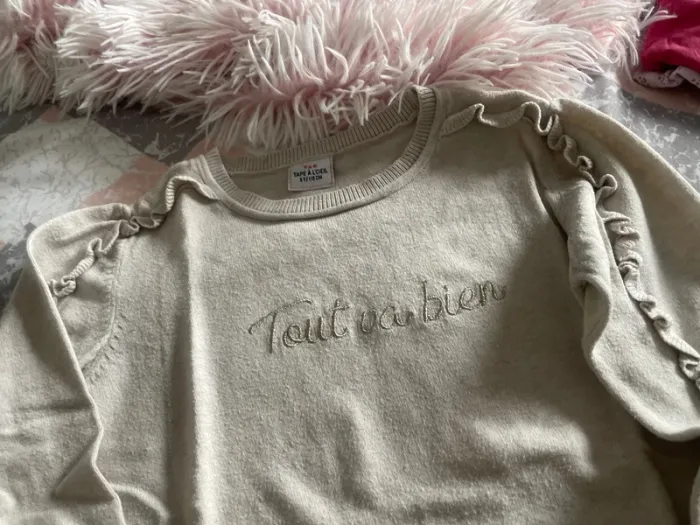 Pull fille beige - photo numéro 4