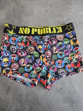 Boxer / caleçon homme - noir à motifs de pins de chiens - S - No Publik Rock Underwear