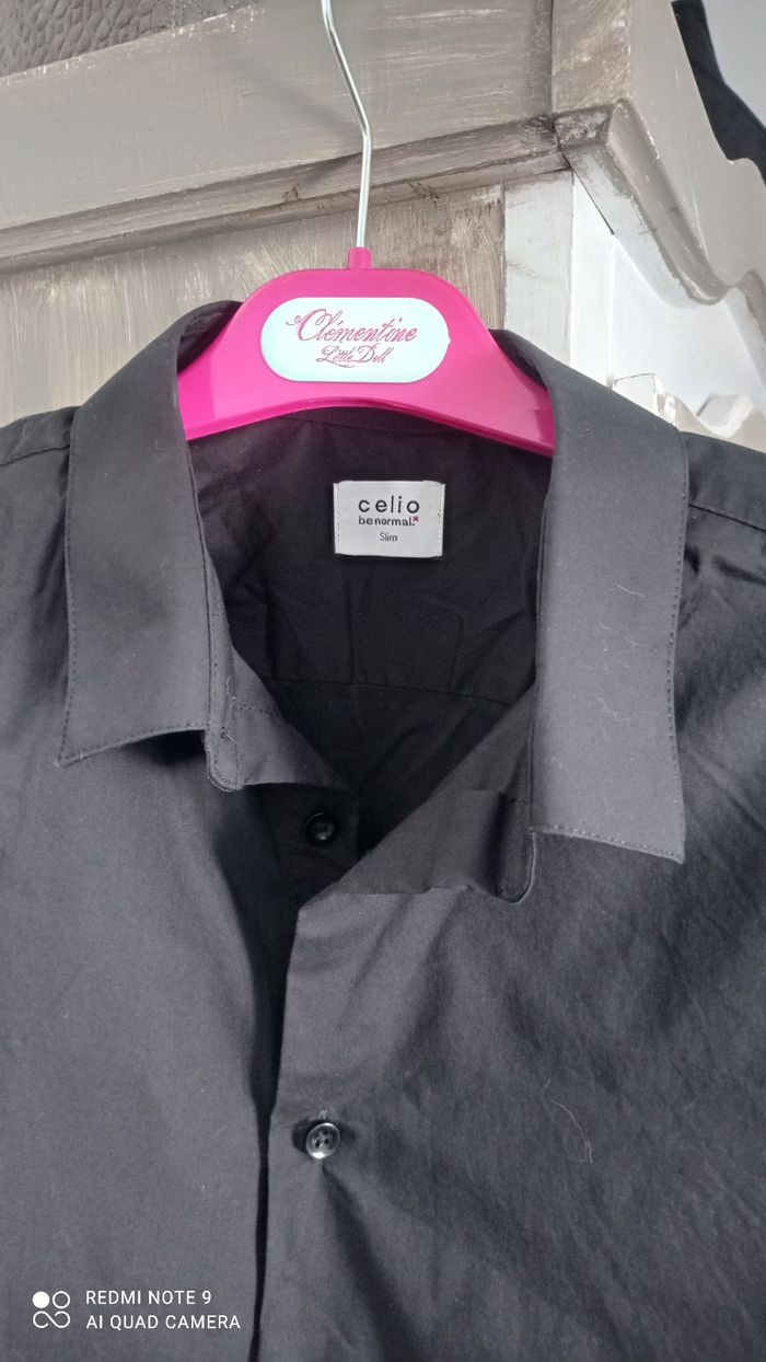 Chemise noire Celio Slim fit taille M très bon état. - photo numéro 3