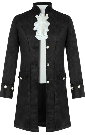 Veste steampunk vintage pour homme avec chemise à volants style XVIIIe siècle – Taille XL – Neuve