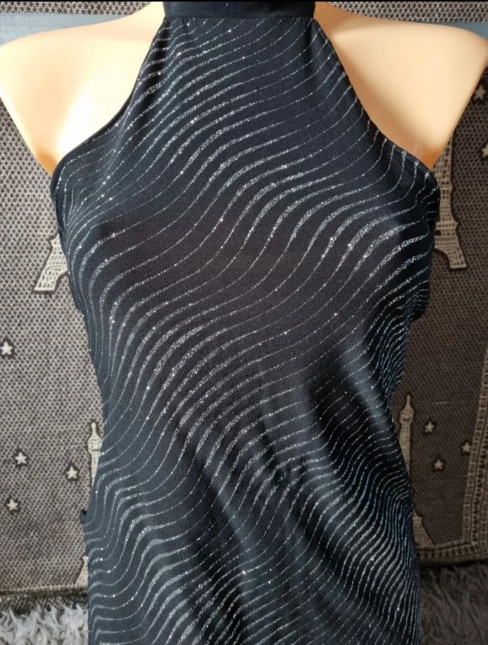 Top dos nu noir et gris pailleté taille 38-40 - photo numéro 2