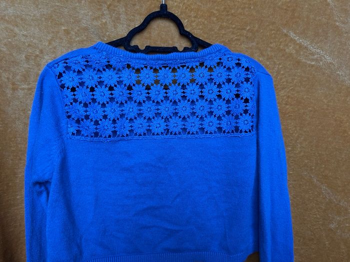 Gilet fille bleue fleurs - Okaïdi - 10 ans - photo numéro 2