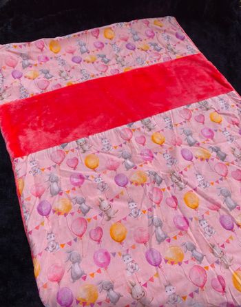 Couverture lapins rose