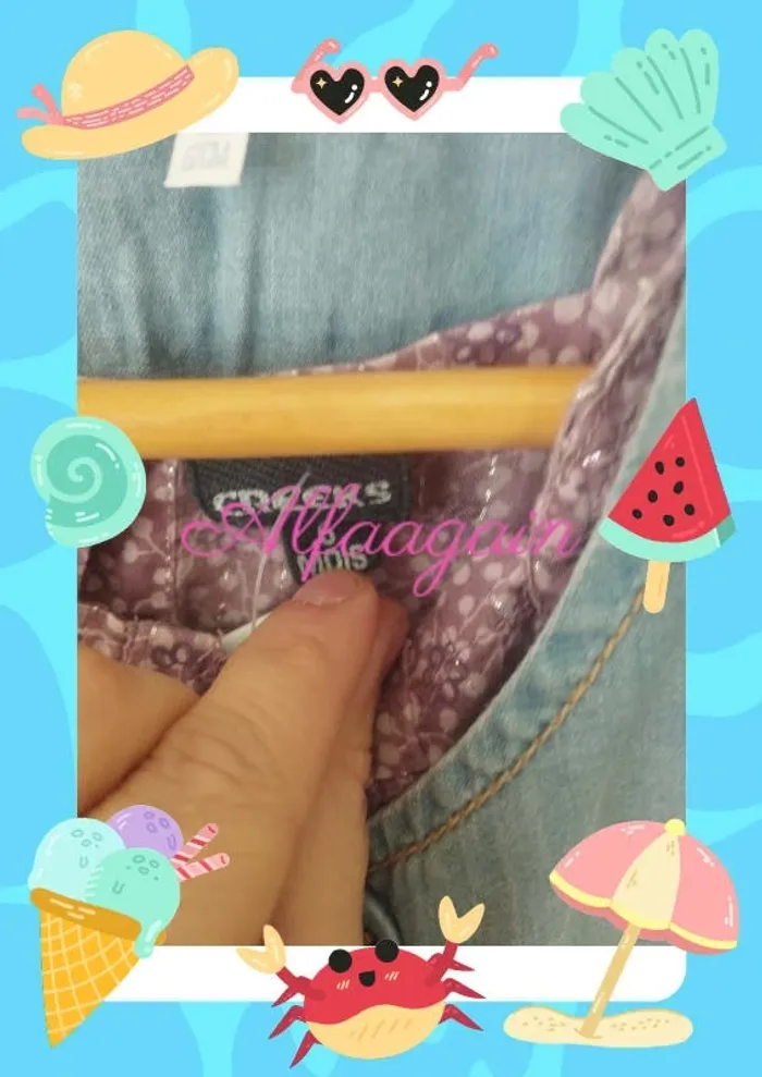 Ensemble blouse et Boléro jean 6mois - photo numéro 5