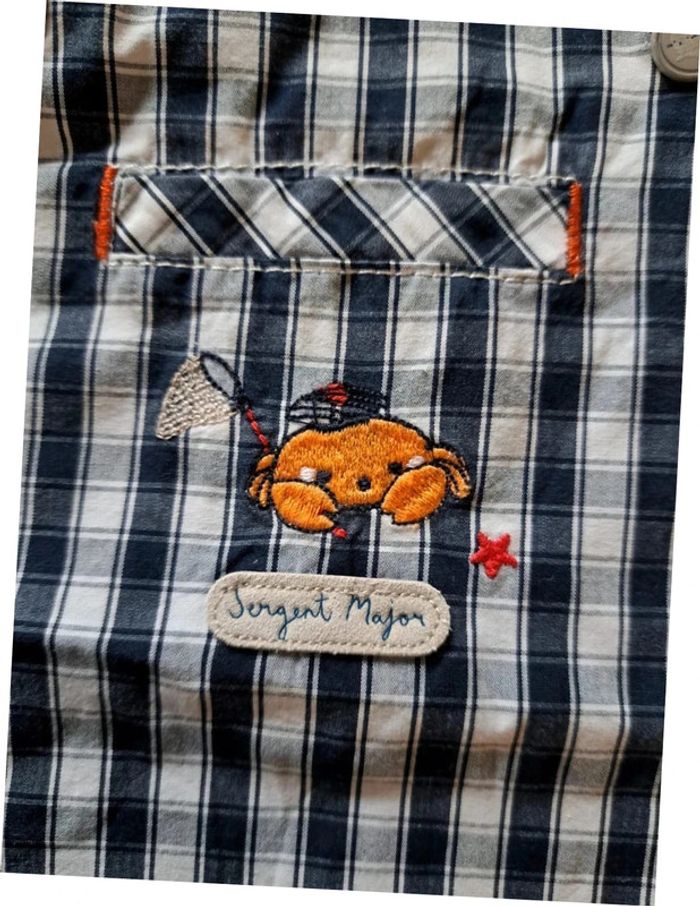 Salopette Sergent Major 6 mois à carreaux - photo numéro 2