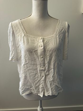 Blouse crop top en dentelle blanche FRNCH Paris T40 L