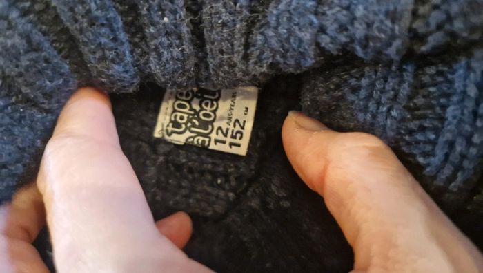 Pull en maille bien chaud indien bleu marine Tape à l'œil 🏔12 ans - photo numéro 2