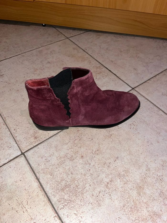 Bottines en daim mauves Naf Naf 38 - photo numéro 5