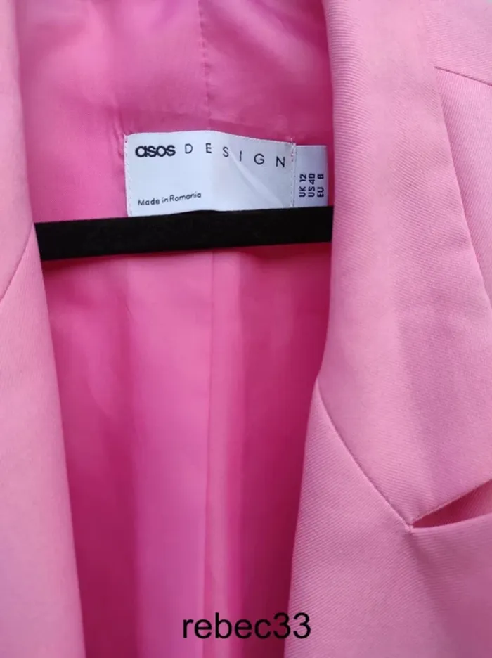 Blazer rose bonbon oversize Asos - photo numéro 3