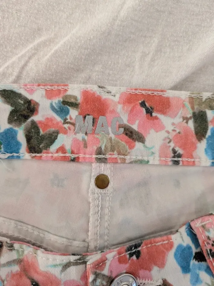 Pantalon MAC Jeans modèle Melanie Cropped - Fleuri - Taille 38/28 - photo numéro 3
