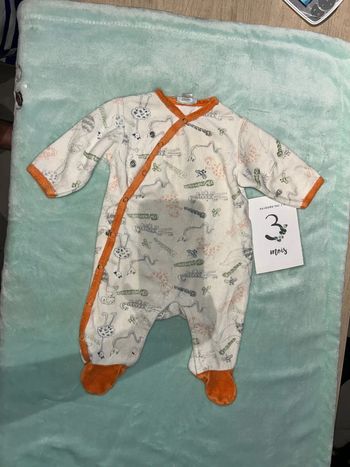 Pyjama bébé blanc/ orange et animaux