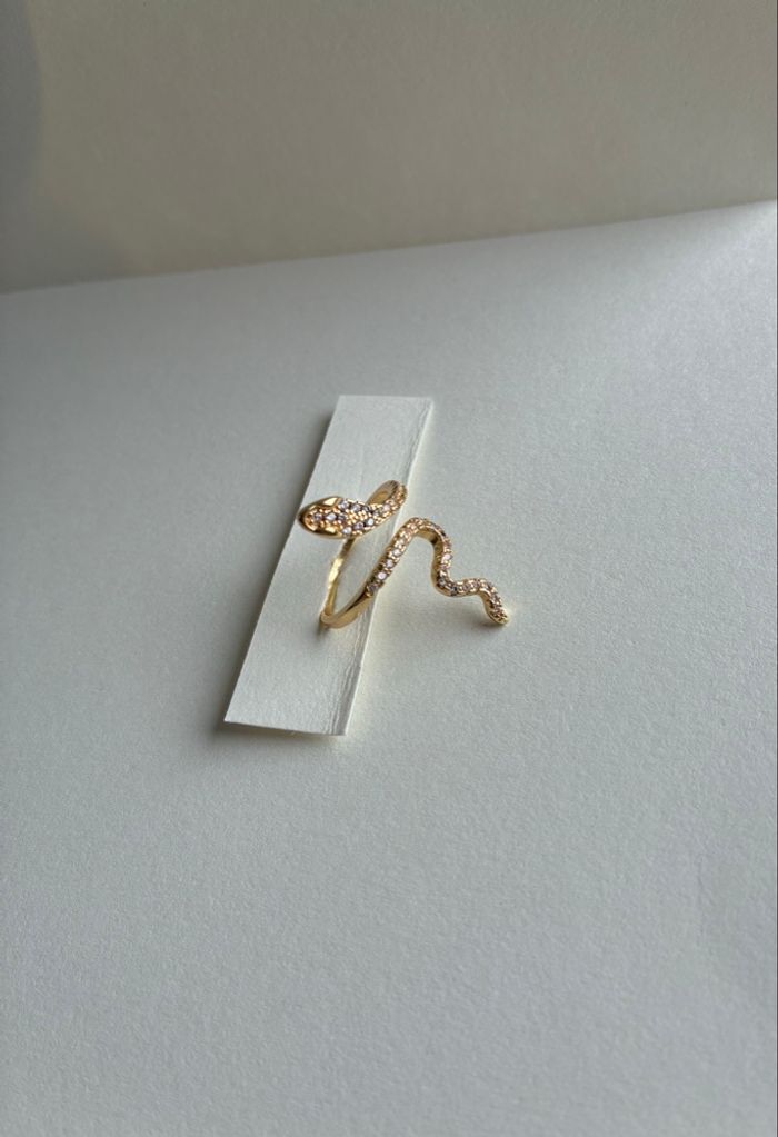 Bague serpent de strass en acier inoxydable ajustable - photo numéro 2