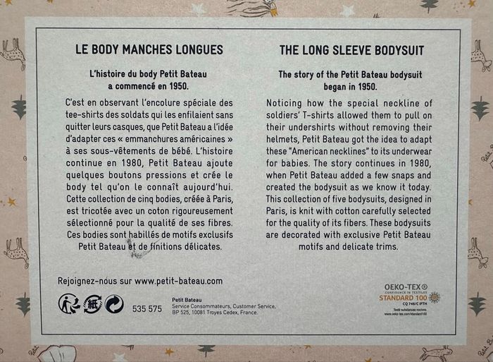 Lot de 5 bodies manches longues Petit Bateau - photo numéro 3