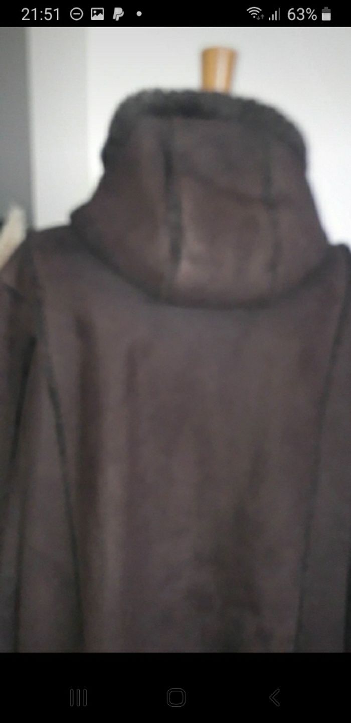 Manteau duffle coat femme effet mouton retourné marron Canda taille 48 - photo numéro 2