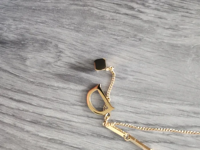 Collier acier inoxydable initial D - photo numéro 2