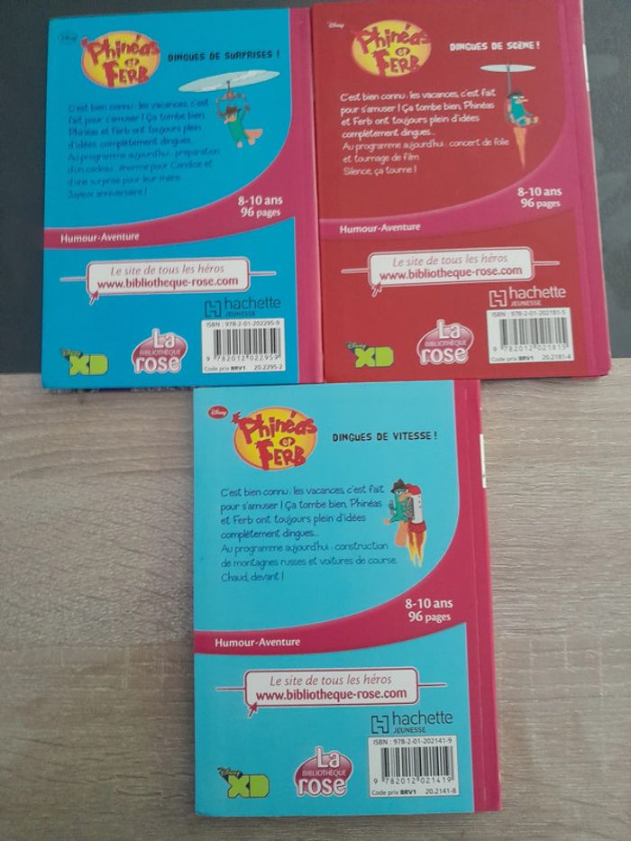 lot 3 bibliothèque rose - 3 premiers tomes Phine'as et Ferb - photo numéro 2