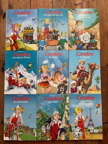 TBE - Lot de 9 livres bd albums Caroline bord jaune Pierre Probst Hachette