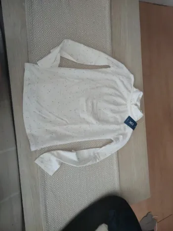 Col roulé blanc étoile argent Okaïdi 10 ans