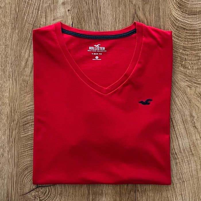 Très beau t.shirt rouge Hollister (logo brodé) pour homme, taille M