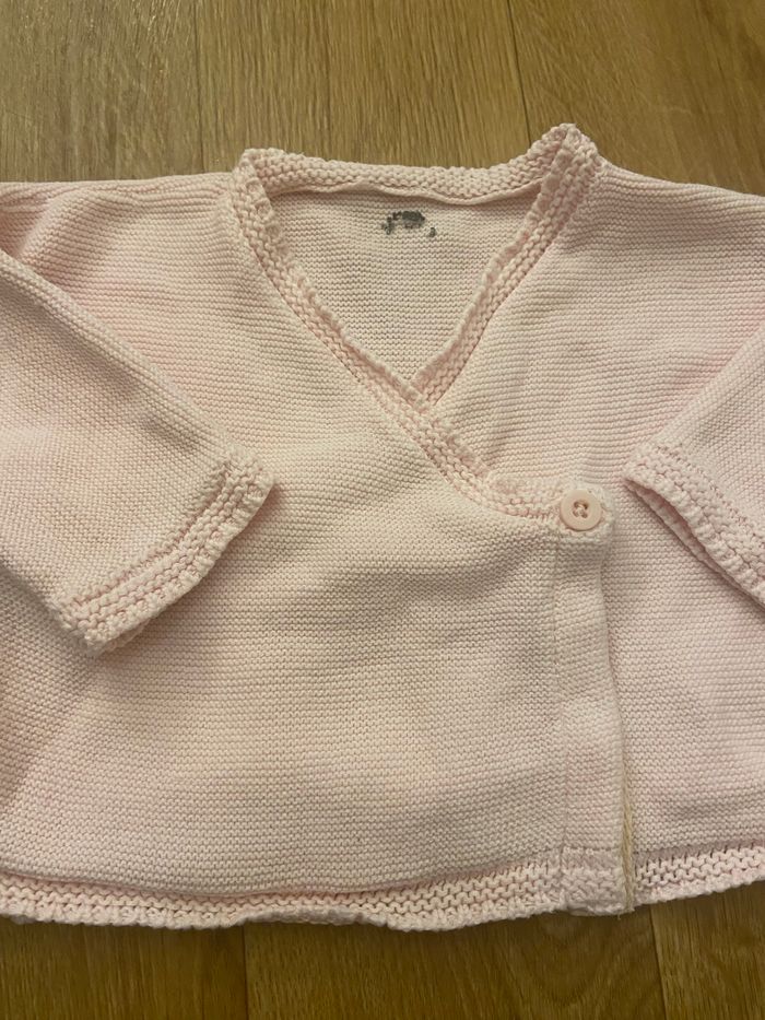 Gilet brassière rose 0/1M - photo numéro 3