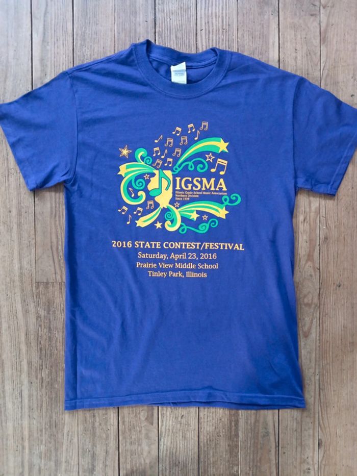 T-shirt festival vintage Illinois grade school music IGSMA 2016 S