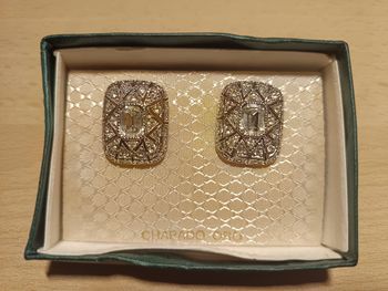 Boucles d'oreilles argentés style "clip" d'oreilles - marque "Chapado Oro"