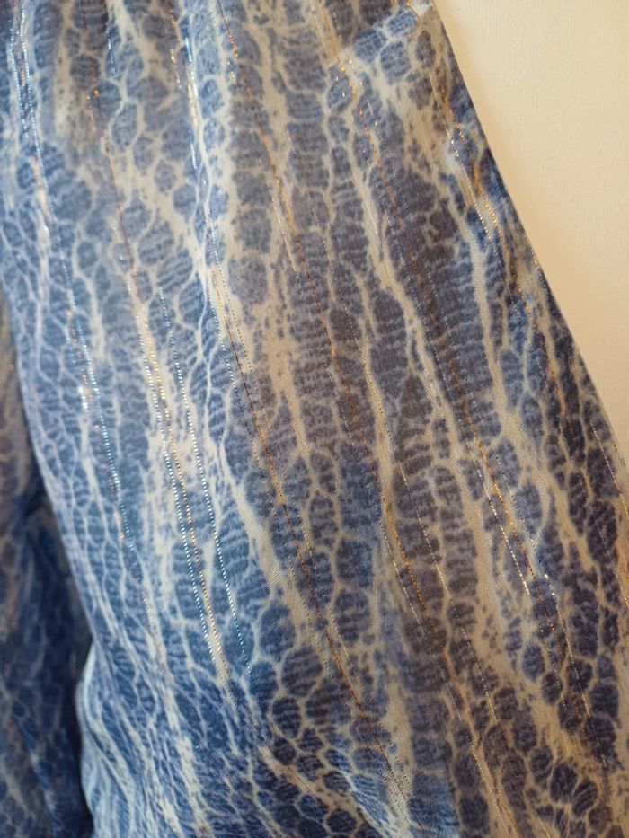 Robe cache-coeur bleue froncée Indefeir taille S/M 36/38 - photo numéro 5