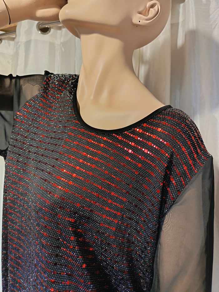 tunique noir rouge Anna Louxa 480*Spécial FETE* réf R460 S1 - photo numéro 7