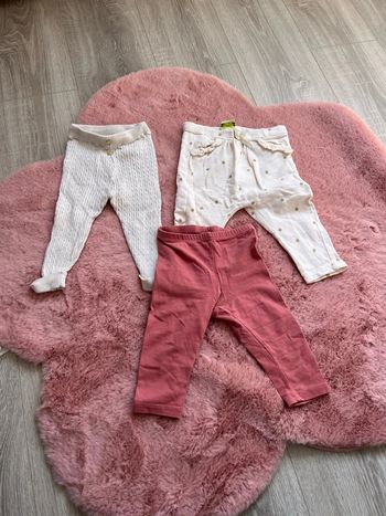 Lot 3 leggings / jogging 9mois bébé fille
